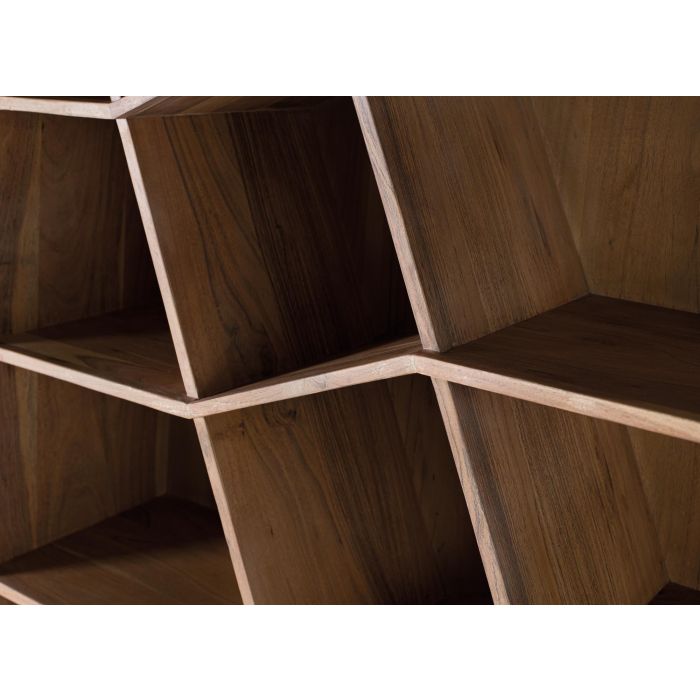 GINER Y COLOMER - Bibliothèque en bois d'acacia massif, couleur naturelle - Dimensions : 180x120x40 cm - Poids : 104 kg - Livrée assemblée et prête à l'emploi 2