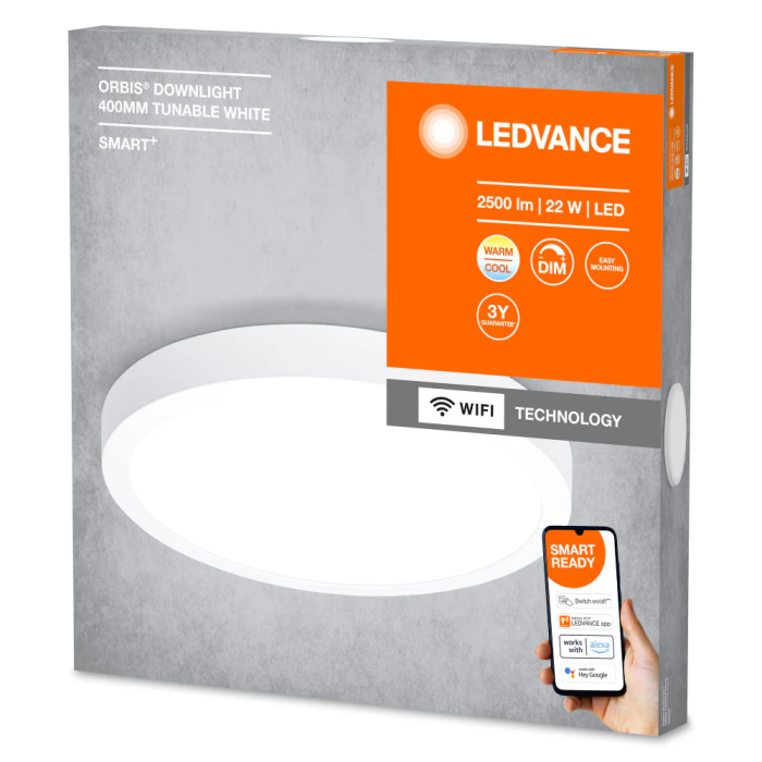 Ledvance Plafonnier LED Smart LVE-4058075572935 22W 1800Lm 3000-6500K 110° IP20 Dimmable CCT 1