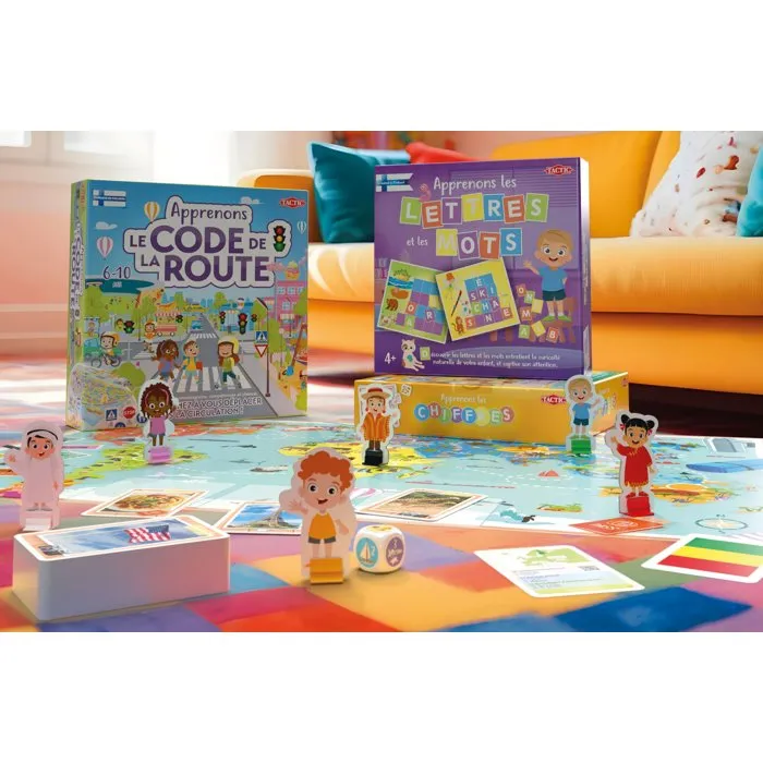Tactic - Jeu éducatif Apprenons les Lettres et les Mots - Jeu de société éducatif pour enfants à partir de 4 ans, 2 joueurs et plus - Apprentissage lecture et écriture
