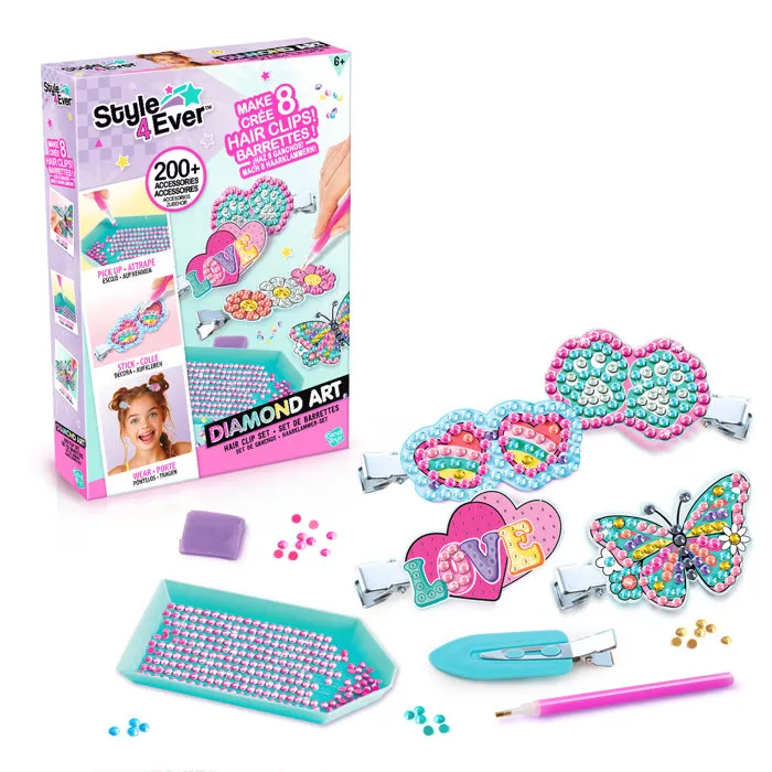 Canal Toys Set de Barrettes Diamant Art OFG 334 - Décoration de 8 Barrettes avec Strass Multicolores pour Créer des Looks Uniques Canal Toys Set de Barrettes Diamant Art OFG 334 - Décoration de 8 Barrettes avec Strass Multicolores pour Créer des Looks Uniques