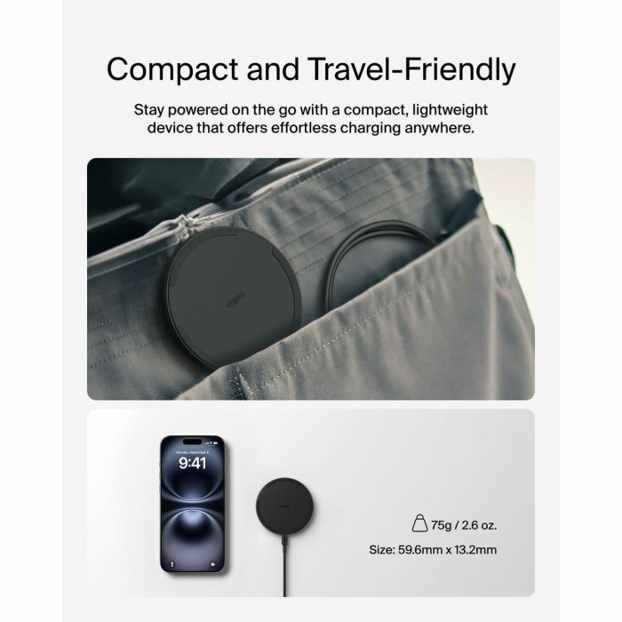 Chargeur sans fil Belkin WIA012HQBK Noir 15 W 1 Chargeur sans fil Belkin WIA012HQBK Noir 15 W 1
