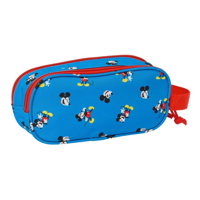 Trousse Fourre-Tout Double Mickey Mouse Clubhouse Bleu 21 x 8 x 6 cm 3D 1
