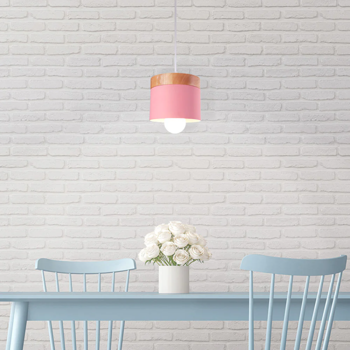 Lampe Suspendue Métal et Bois Design Moderne Réglable en Hauteur SKD-P1010-T 20