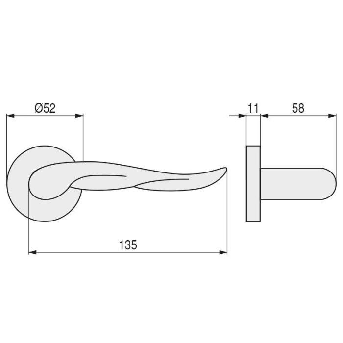 Roseta Zmk Vala D52 Cromo System 1
