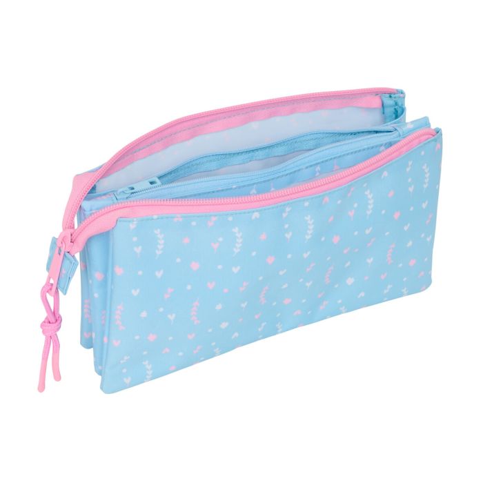 Trousse Fourre-Tout Triple BlackFit8 Smile Rose Bleu clair 22 x 12 x 3 cm 2
