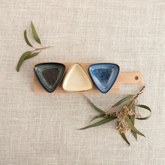 Tabla Aperitivo Bambú Cerámica Moana Bidasoa 34x9,5x4,5 cm 2