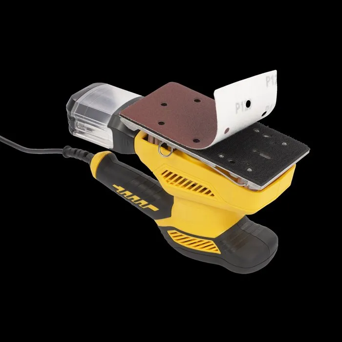 Powerplus POWX04010 Ponceuse vibrante électrique 260 W 24000 coups/min, plateau 187 x 90 mm, double système de fixation, bac de récupération de poussière Powerplus POWX04010 Ponceuse vibrante électrique 260 W 24000 coups/min, plateau 187 x 90 mm, double système de fixation, bac de récupération de poussière