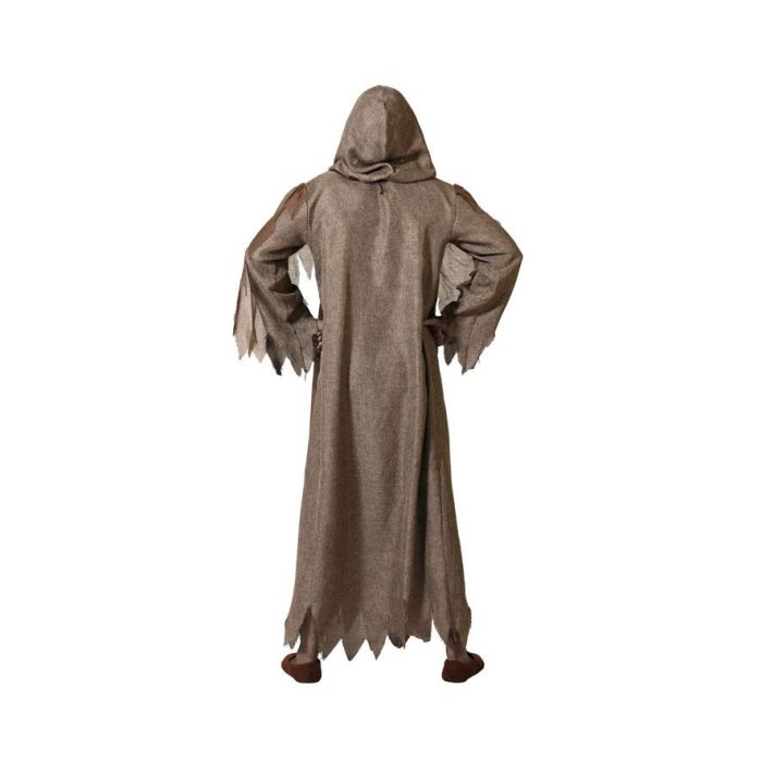 Déguisement Mago marron avec capuche et tunique longue pour adulte taille XXL - Déguisement de sorcier pour homme pour Halloween ou médiéval fantastique