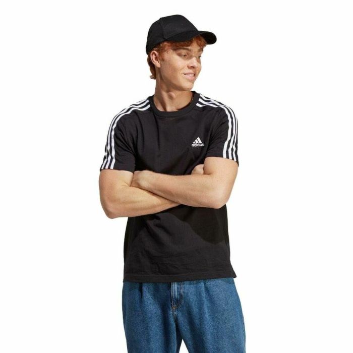 T-shirt à manches courtes homme Adidas Essentials Single 3 Bandas Noir 0 T-shirt à manches courtes homme Adidas Essentials Single 3 Bandas Noir 0