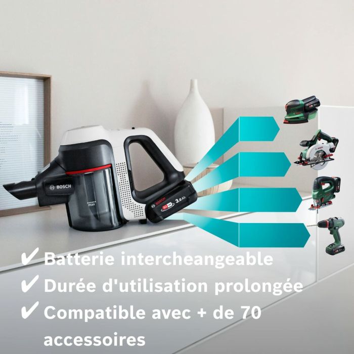 Aspirateur balai BOSCH BBS711W Blanc Noir 3