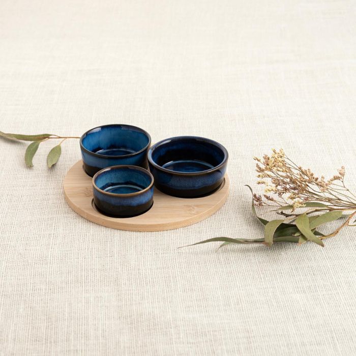 Tabla Aperitivo Bambú Cerámica Moana Bidasoa 20x4,5 cm 1