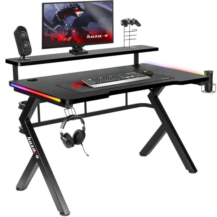 Bureau Gaming Huzaro HZ-Hero 5.0 RGB Noir Acier Fibre de Carbone 116 x 69,5 x 59 cm 0 Bureau Gaming Huzaro HZ-Hero 5.0 RGB Noir Acier Fibre de Carbone 116 x 69,5 x 59 cm 0