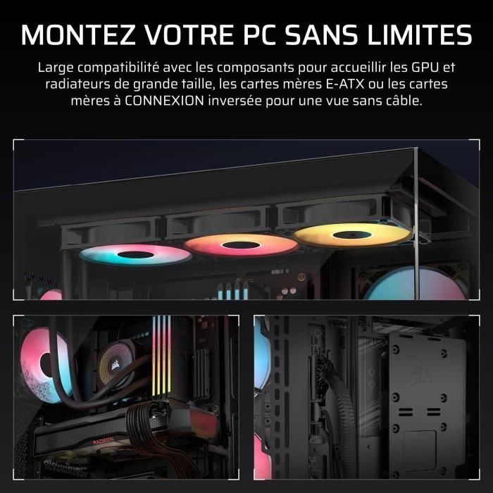 Boitier PC - CORSAIR - 3500X RSR ARGB Tempered Glass Mid-Tower - 3 ventilateurs ARGB a rotor inversé - Noir 3