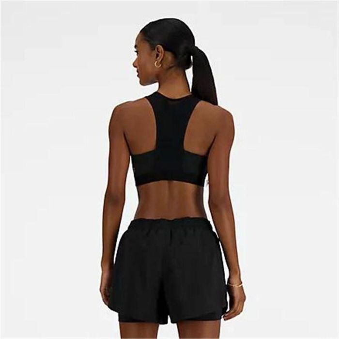 Soutien-gorge de Sport New Balance Sleek Medium Noir Bright 4 Soutien-gorge de Sport New Balance Sleek Medium Noir Bright 4