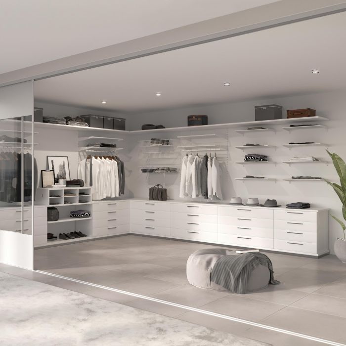 Emuca Lot de 4 étagères avec consoles et plaques de fixation murale Jagmet, longueur 230mm, Acier, Peint en blanc 2