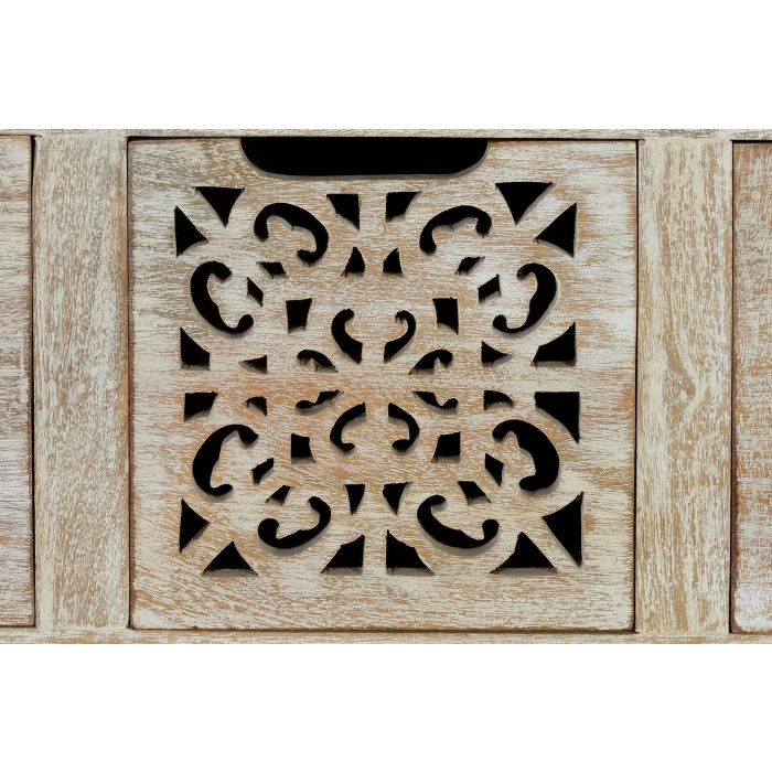 GINER Y COLOMER Commode 9 tiroirs en bois de manguier blanc vieilli avec pieds en fer, 21x20x30 cm (intérieur tiroirs) - Décoration 5