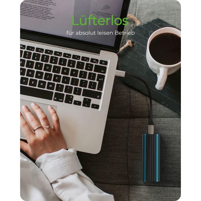 ICY BOX IB-1824ML-C31 Externes USB-C 3.2 Gehäuse für M.2 NVMe SSD mit LED-Beleuchtung 10