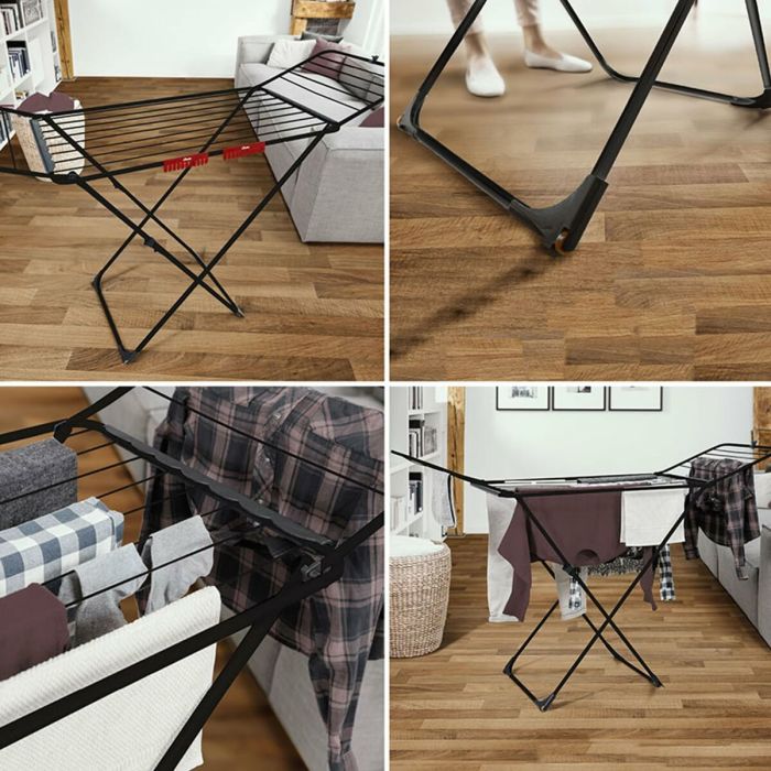 Séchoir Pliable Vileda Universal Black 174100 180 x 55 x 93 cm 4 Séchoir Pliable Vileda Universal Black 174100 180 x 55 x 93 cm 4