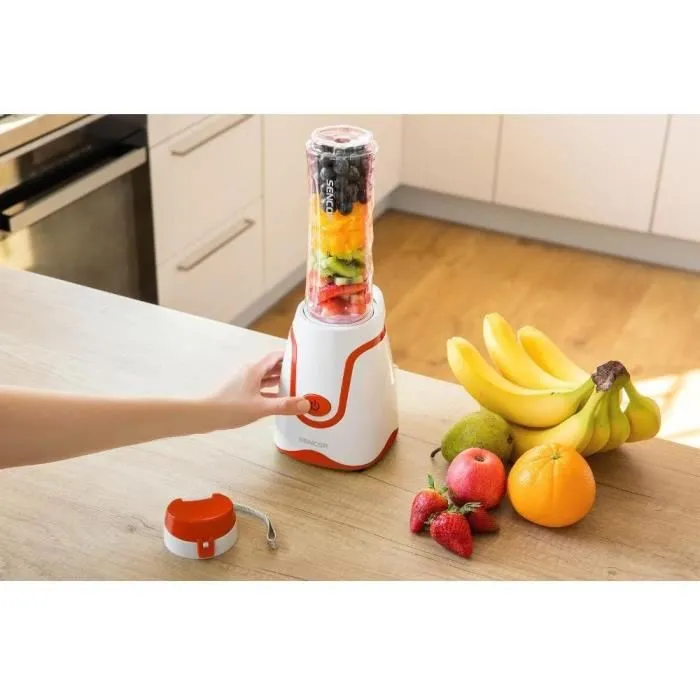 Sencor SBL 2114RD - Machine à smoothie 500 W avec bol sans BPA 0.6 L et 4 lames inox, pour boissons, milkshakes et soupes Sencor SBL 2114RD - Machine à smoothie 500 W avec bol sans BPA 0.6 L et 4 lames inox, pour boissons, milkshakes et soupes
