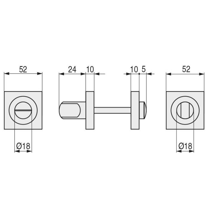 Muletilla Desbloqueo Zamak 50X50 Niquel Satinado Herrajes Alk 1