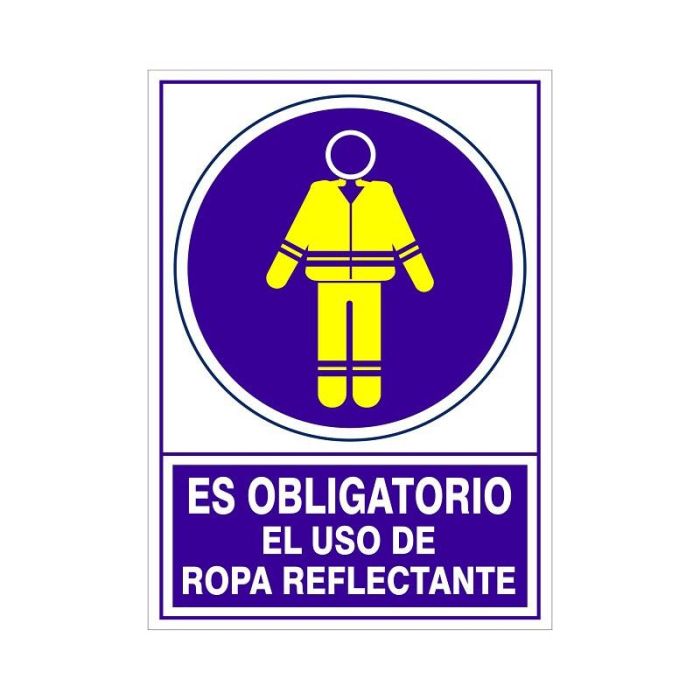 Señal 697 Plas.295X210''Obl.Ropa Reflect'' Es Obligatario El Uso De Ropa Reflectante Duver 1