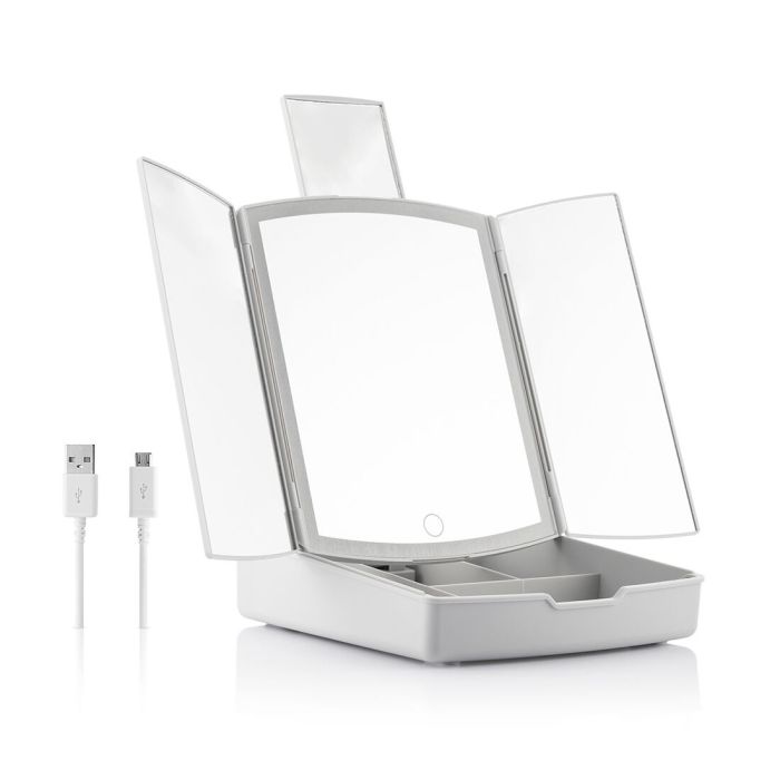 Miroir LED Pliable avec Organisateur de Maquillage 3-en-1 Panomir InnovaGoods 5