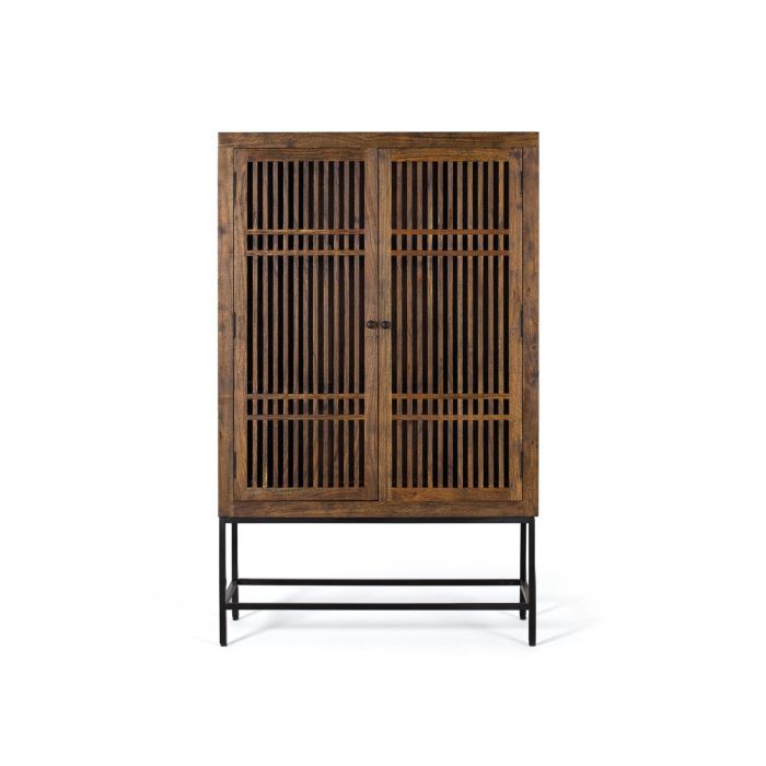 GINER Y COLOMER - Armoire 2 portes en bois d'acacia avec pattes en métal noir - Dimensions 160x100x45 cm 0 GINER Y COLOMER - Armoire 2 portes en bois d'acacia avec pattes en métal noir - Dimensions 160x100x45 cm 0