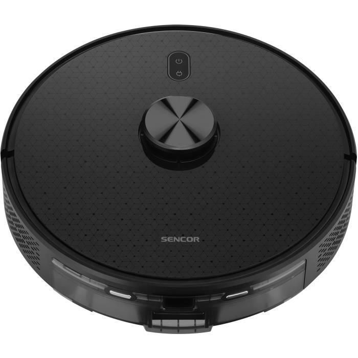 Sencor SRV-9120BK Aspirateur Robot Laveur avec Navigation LiDAR 3000 Pa Autonomie 140 min pour Tous Sols - Noir