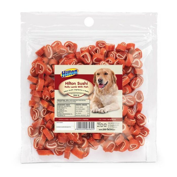 Snack pour chiens Hilton Sushi Rolls Poisson Agneau Morue 500 g Snack pour chiens Hilton Sushi Rolls Poisson Agneau Morue 500 g