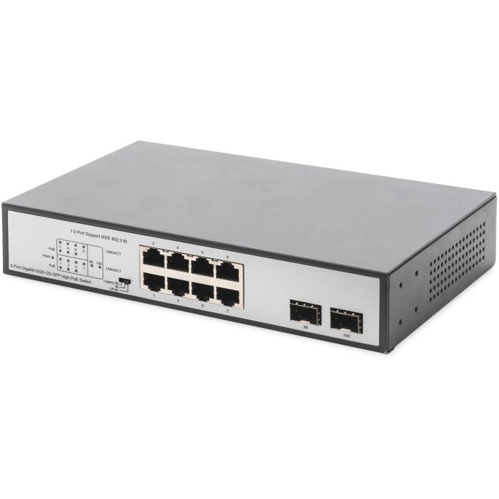 DIGITUS Switch 8-Port Gigabit 180W PoE Unmanaged schwarz 0 DIGITUS Switch 8-Port Gigabit 180W PoE Unmanaged schwarz 0