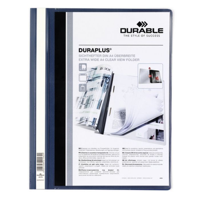 Dossier Durable DURAPLUS Transparent Bleu foncé A4 (25 Unités) 0 Dossier Durable DURAPLUS Transparent Bleu foncé A4 (25 Unités) 0