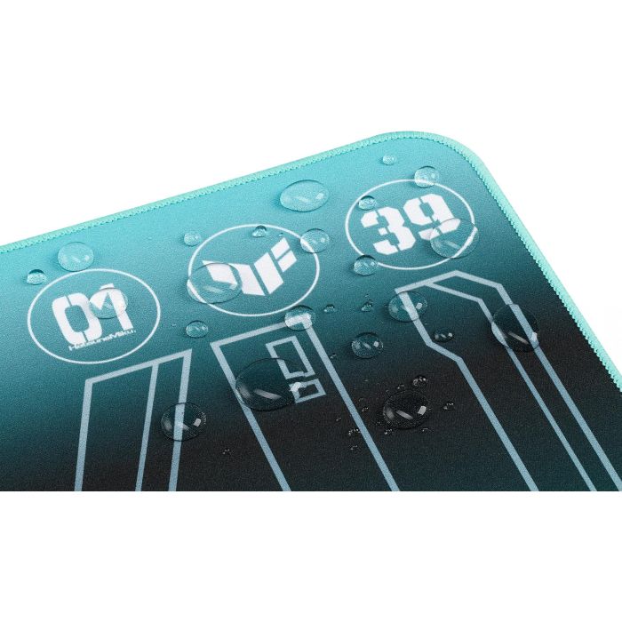 ASUS TUF Gaming P1 Hatsune Miku Edition - Tapis de souris gamer en tissu, caoutchouc antidérapant, résistant à l'eau, turquoise (360x260 mm)