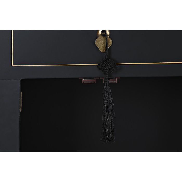 Table de Nuit DKD Home Decor Blanc Noir Doré Sapin Bois MDF 45 x 36 x 66 cm 2