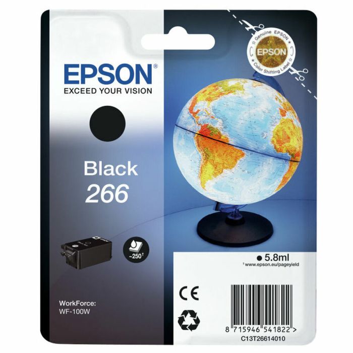 Cartouche d'encre originale Epson Singlepack Black 266 ink cartridge WF-100W Noir Jaune