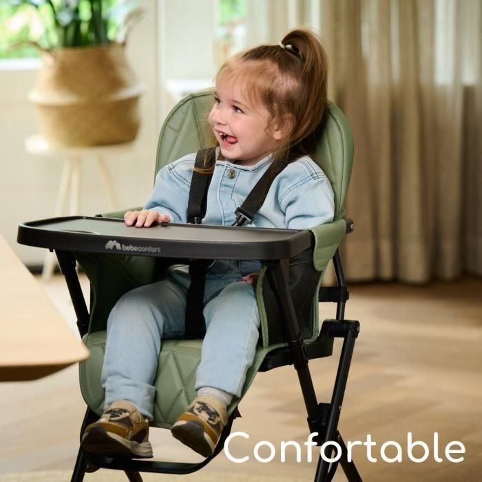 BEBECONFORT LILY Chaise haute bébé, ultra compacte et légere, confort optimal, de 6 mois a 3 ans, jusqu'a 15 kg, Tinted graphite 4