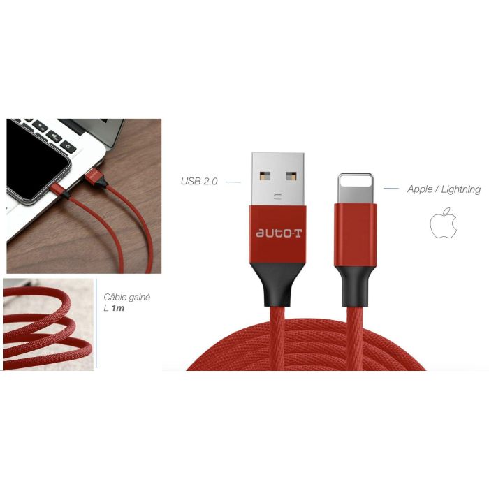 Câble - AUTO T - 540346 - USB 2.0 - Lightning 1