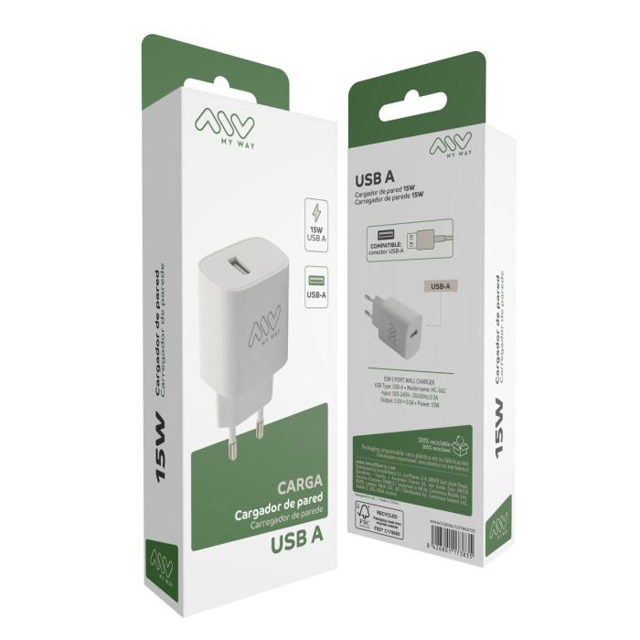 Chargeur mural Myway Blanc 15 W 2