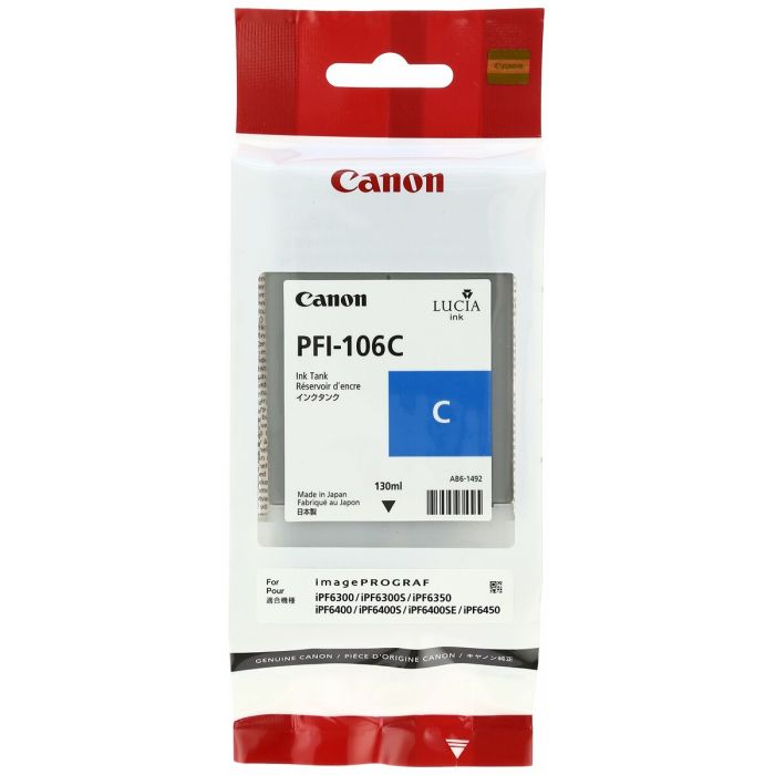 Cartouche d'encre originale Canon PFI-106 C Cyan 1