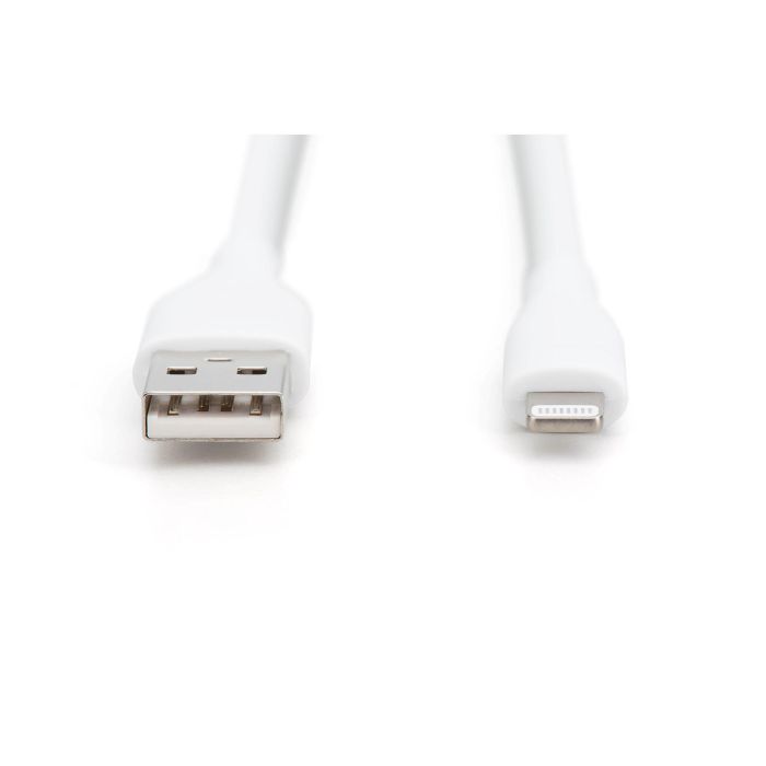 DIGITUS USB 2.0 Kabel Typ A-Lightning Silikon 1m MFI weiß 1 DIGITUS USB 2.0 Kabel Typ A-Lightning Silikon 1m MFI weiß 1