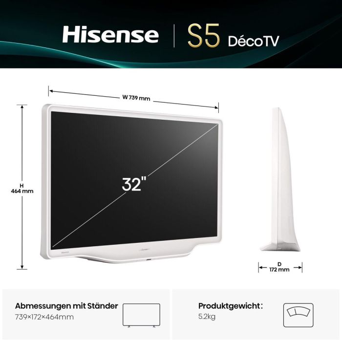 TV intelligente Hisense 32S5Q Full HD 32" HDR QLED 14 TV intelligente Hisense 32S5Q Full HD 32" HDR QLED 14