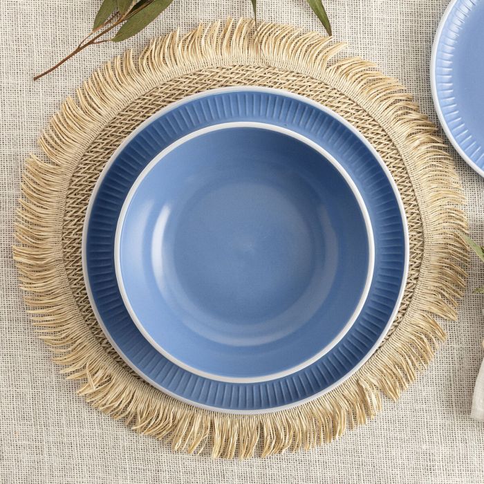 Assiettes Bidasoa Moana Bleu Céramique 12 Pièces 6