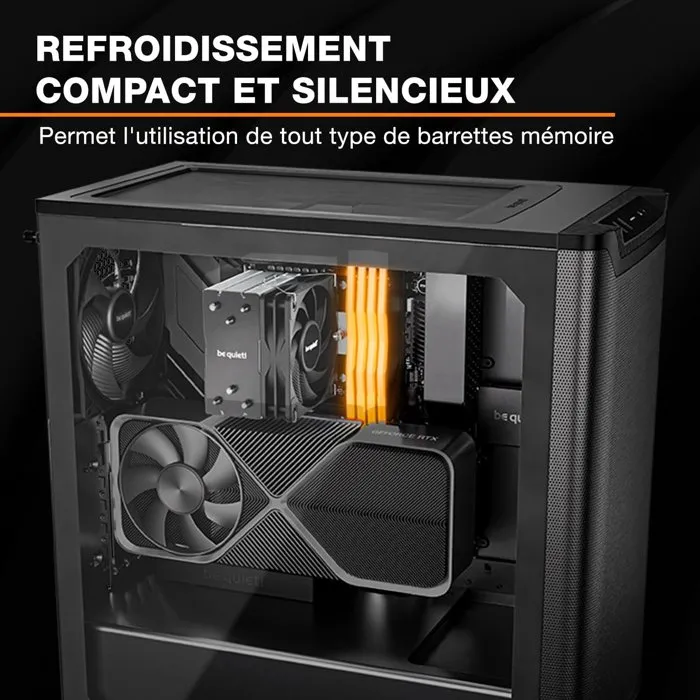 Be Quiet! Pure Rock Slim 3 - Ventirad CPU pour configurations PC compactes - Ventilateur 100 mm - Système de montage intuitif