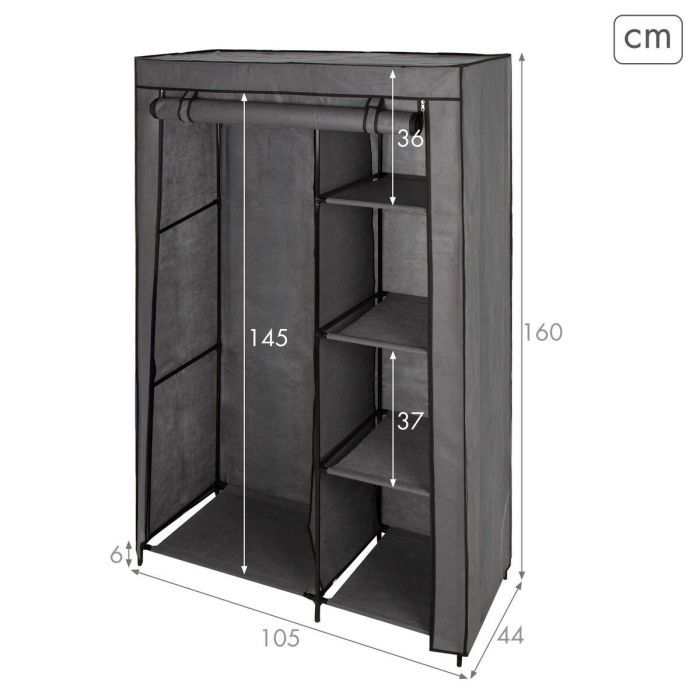 Organisateur de Vêtements et de Chaussures Max Home Gris foncé 105 X 160 X 44 CM 2 Unités 3 Organisateur de Vêtements et de Chaussures Max Home Gris foncé 105 X 160 X 44 CM 2 Unités 3