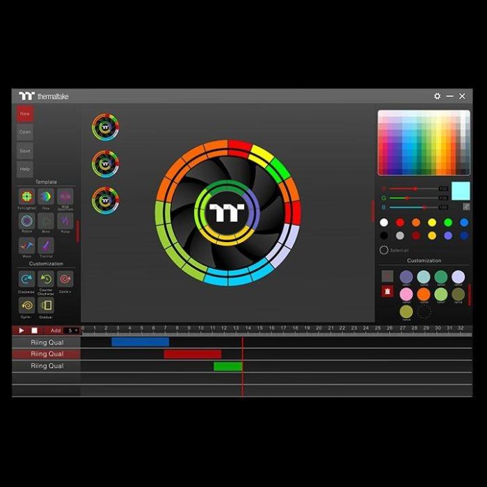 120mm Thermaltake Riing Quad 12 RGB Radiator Fan TT Premium Edition 3 Pack White 5