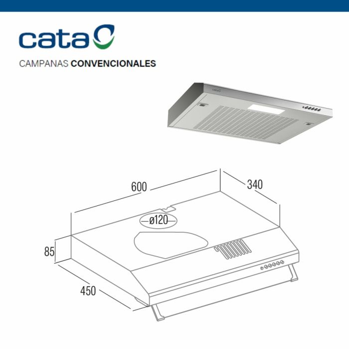 Hotte de cuisine Cata LFK6001X 6 Hotte de cuisine Cata LFK6001X 6