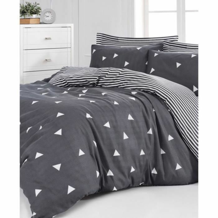 Parure de couette Gris Lit king size 3 Pièces 2