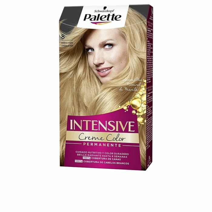 Teinture permanente Schwarzkopf PALETTE INTENSIVE Nº 8-Rubio Claro (1 Unité)