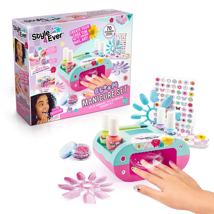 Canal Toys Style 4 Ever Set de Manucure Bloom OFG 364 - Set de manucure fleuri complet avec 2 piles AA