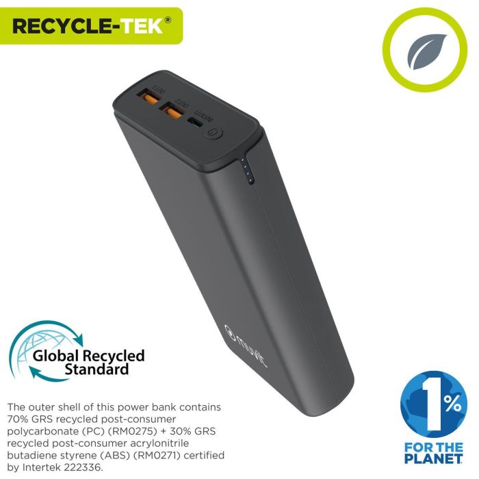 Powerbank Muvit for Change DP200G-R-PD Noir 20 W 6