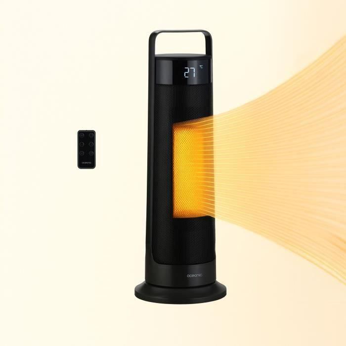 Radiateur soufflant oscillant - Céramique - OCEANIC - 2000 W - Télécommande -  Noir 1